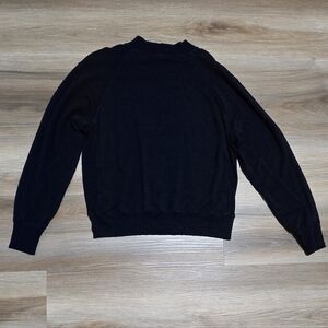 Monrow Navy Mock Neck Lightweight Casual Office Comfort Dress Shirt Size M